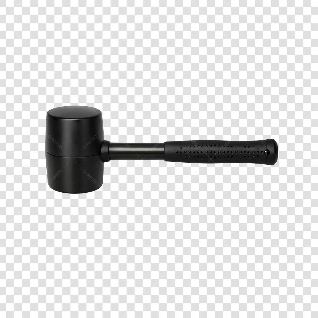 Foto Recortada Martelo Borracha Preto Ferramenta PNG Fundo Transparente