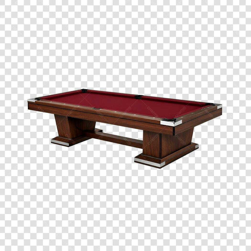 Foto Recortada Mesa de Sinuca Bilhar Vermelha PNG Fundo Transparente