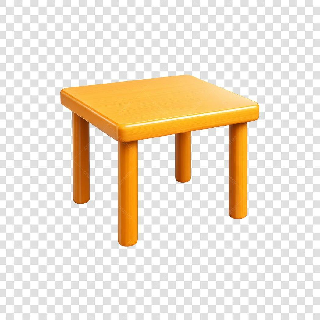 Foto Recortada Mesa Infantil Laranja PNG Fundo Transparente