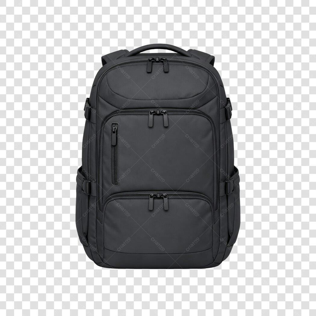Foto Recortada Mochila Preta Escolar Viagem PNG Fundo Transparente