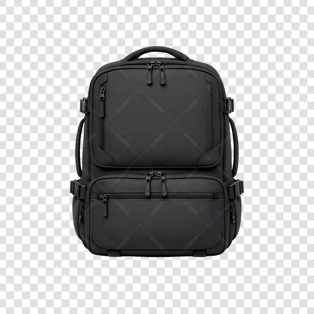 Foto Recortada Mochila Preta Viagem Escolar PNG Fundo Transparente