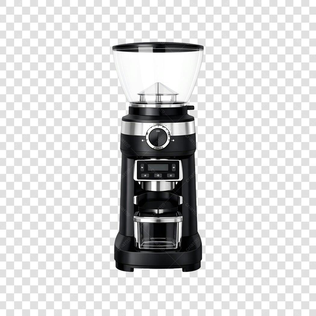 Foto Recortada Moedor Café Elétrico Preto PNG Fundo Transparente