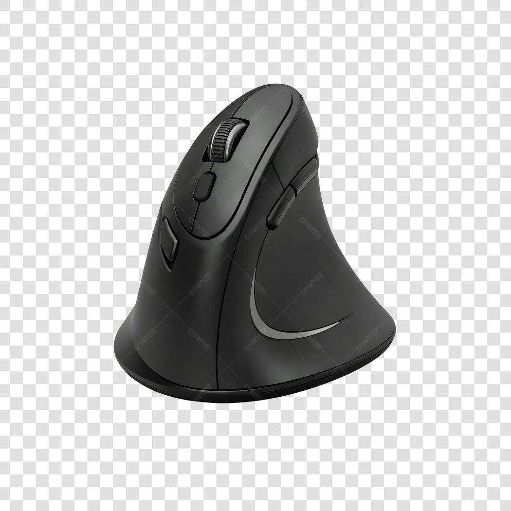 Foto Recortada Mouse Ergonômico Vertical Preto PNG Fundo Transparente