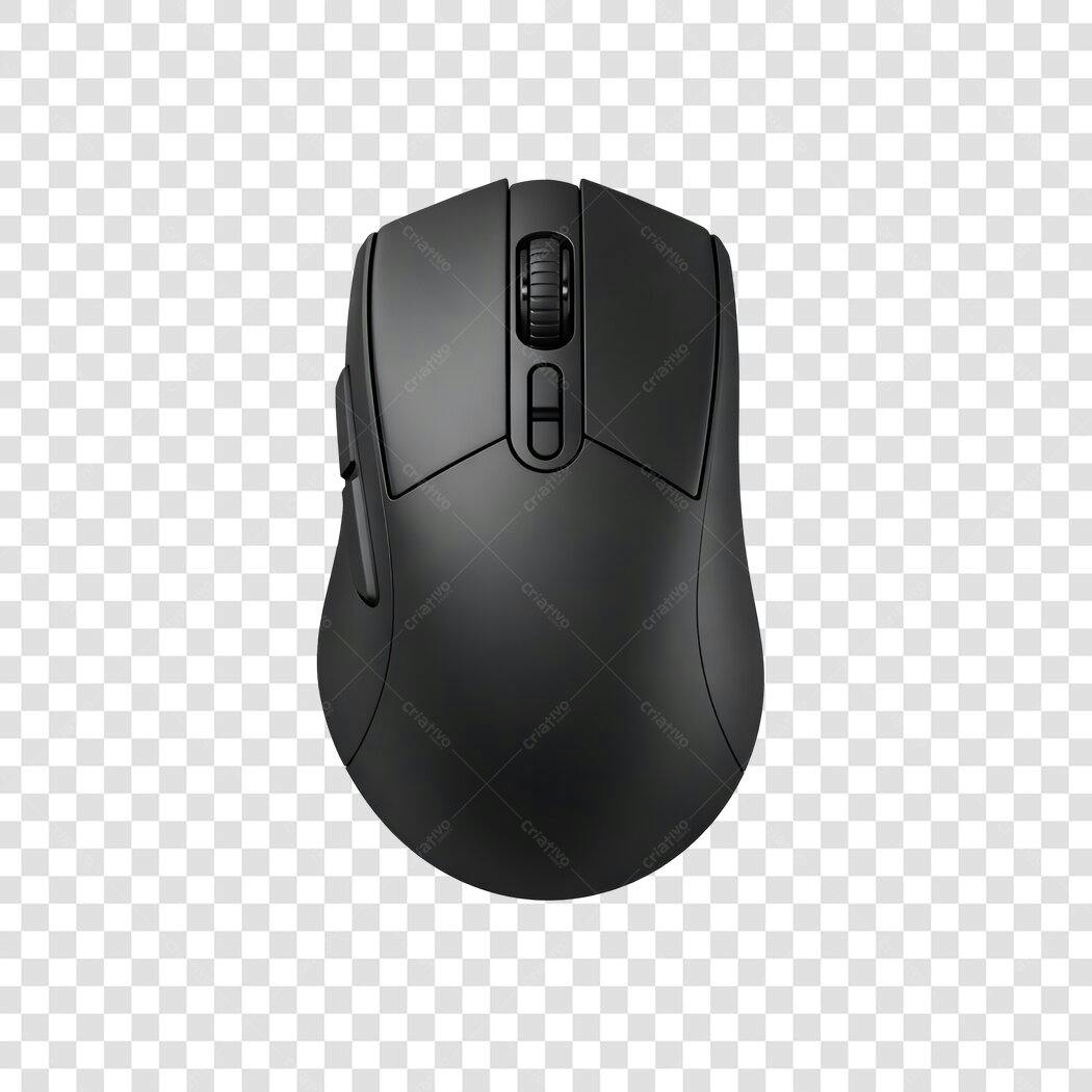 Foto Recortada Mouse Gamer Preto Sem Fio PNG Fundo Transparente