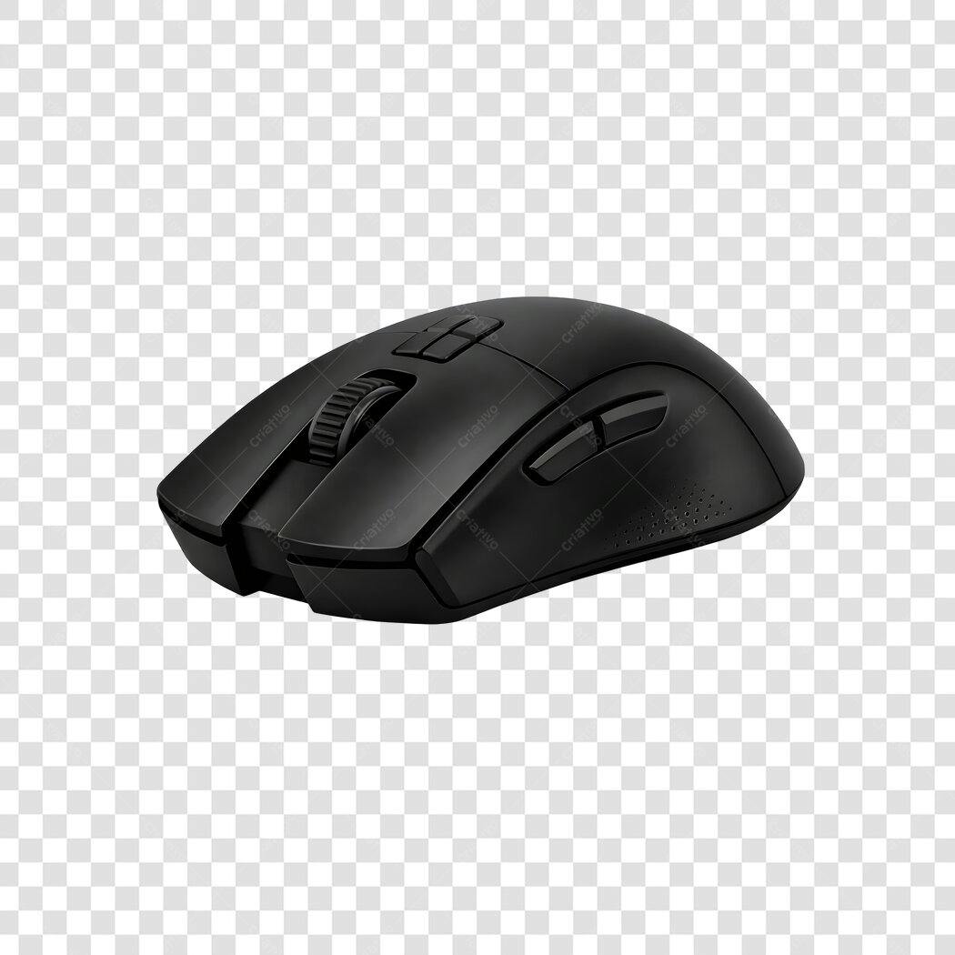 Foto Recortada Mouse Gamer Preto Sem Fio PNG Fundo Transparente