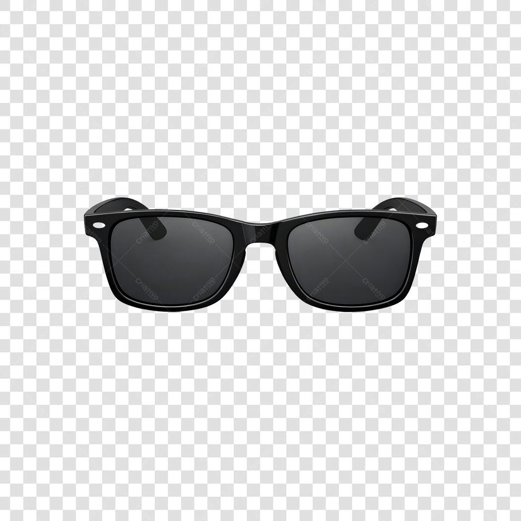 Foto Recortada Óculos de Sol Preto PNG Fundo Transparente