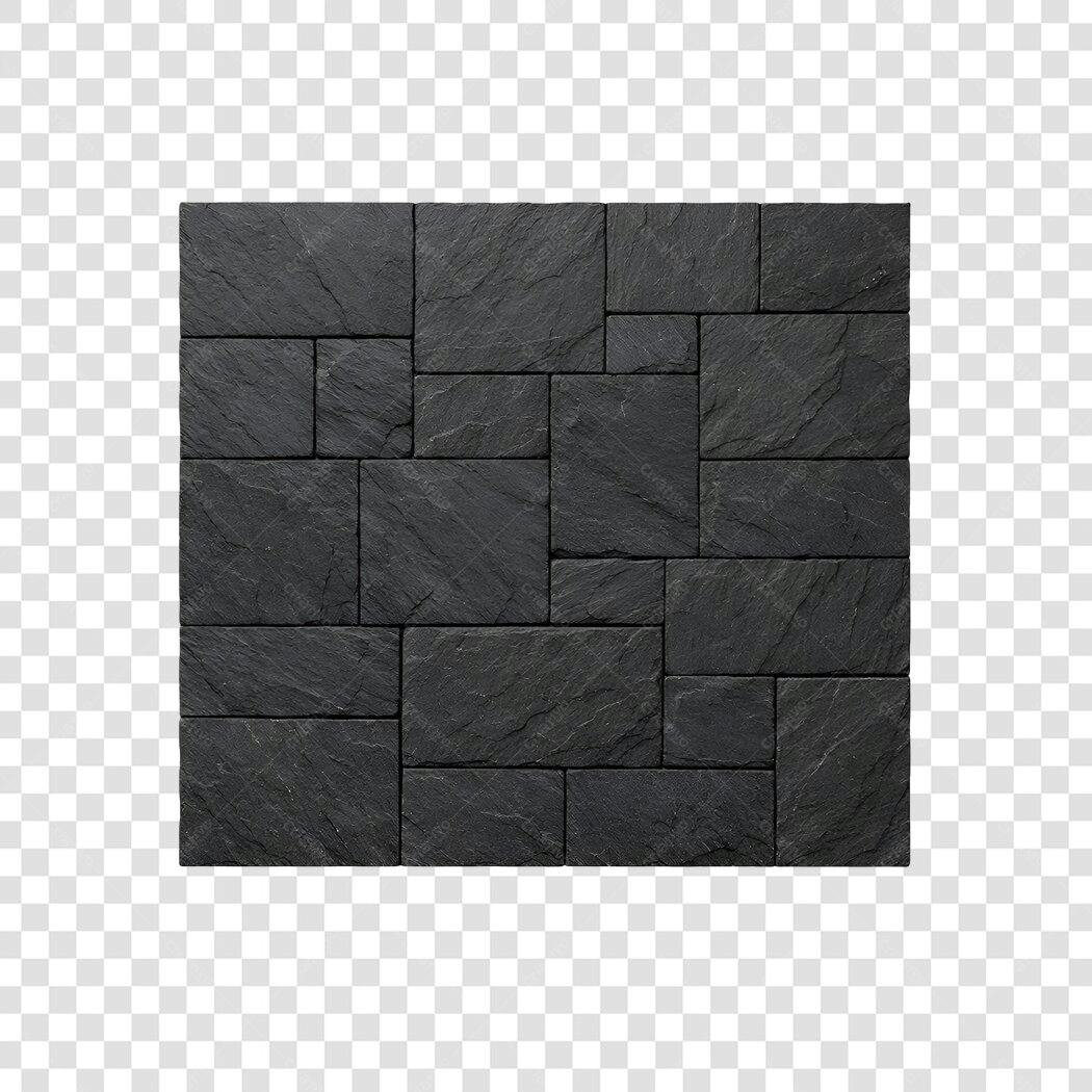 Foto Recortada Parede Pedra Preta Revestimento PNG Fundo Transparente
