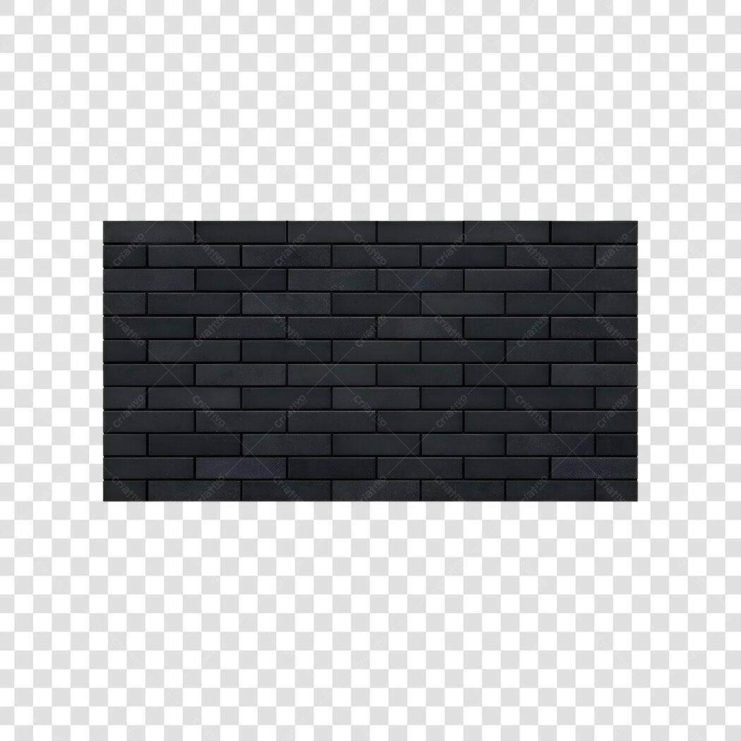 Foto Recortada Parede Tijolos Pretos PNG Fundo Transparente
