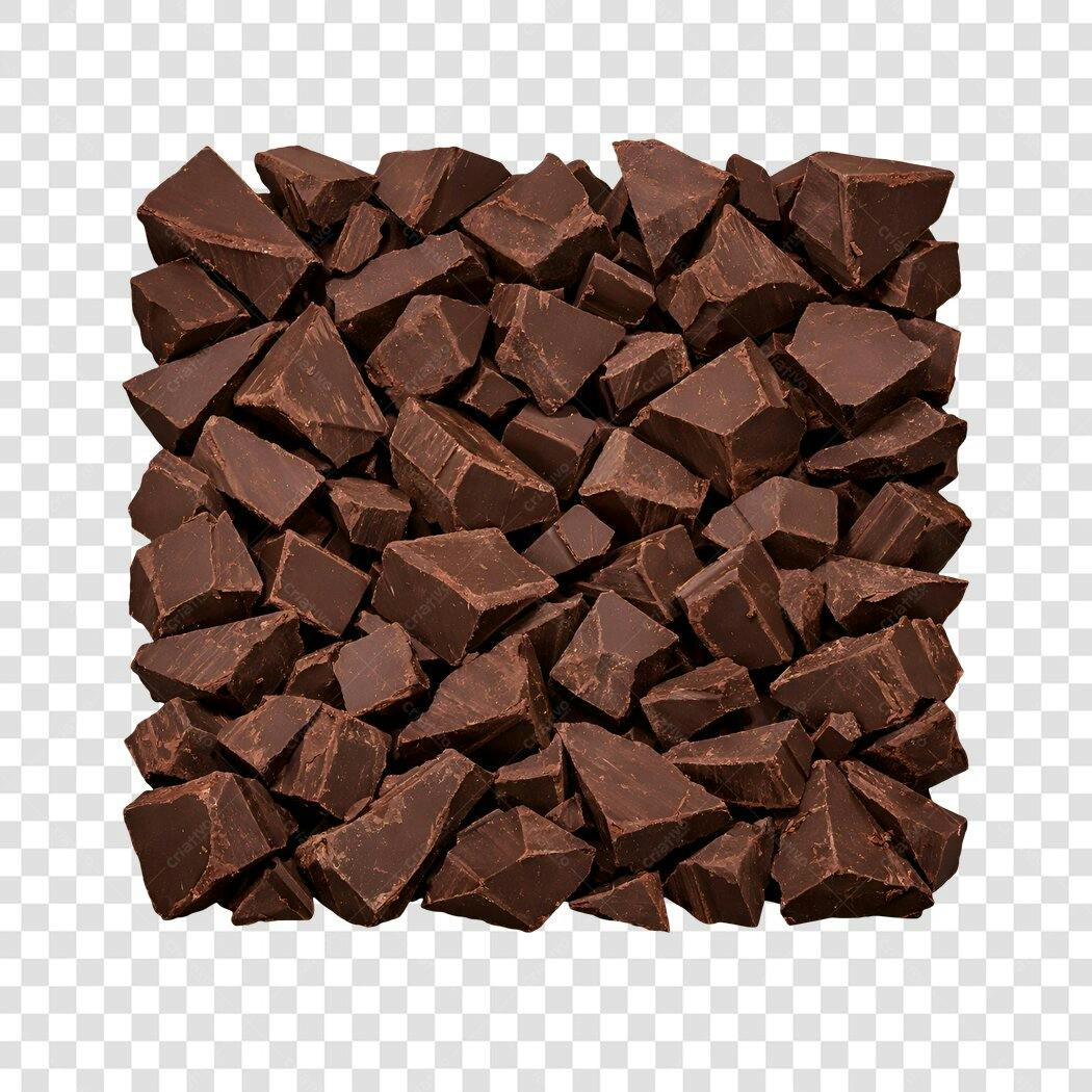 Foto Recortada Pedaços Chocolate Amargo PNG Fundo Transparente