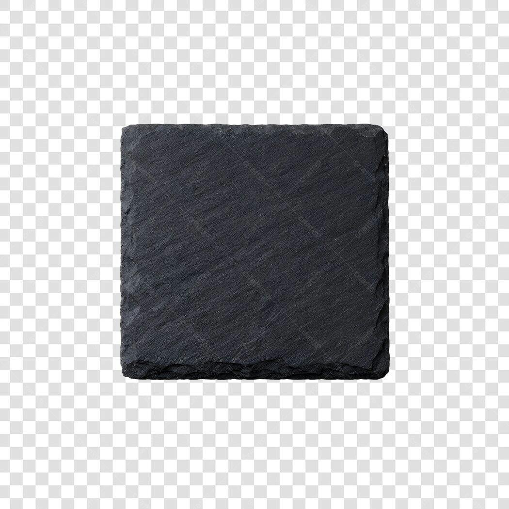 Foto Recortada Pedra Ardósia Quadrada Preta PNG Fundo Transparente