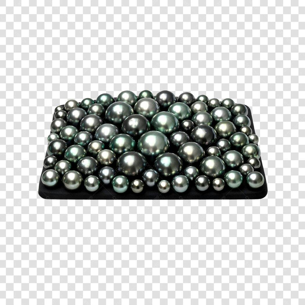 Foto Recortada Pérolas Negras Joia Luxo PNG Fundo Transparente