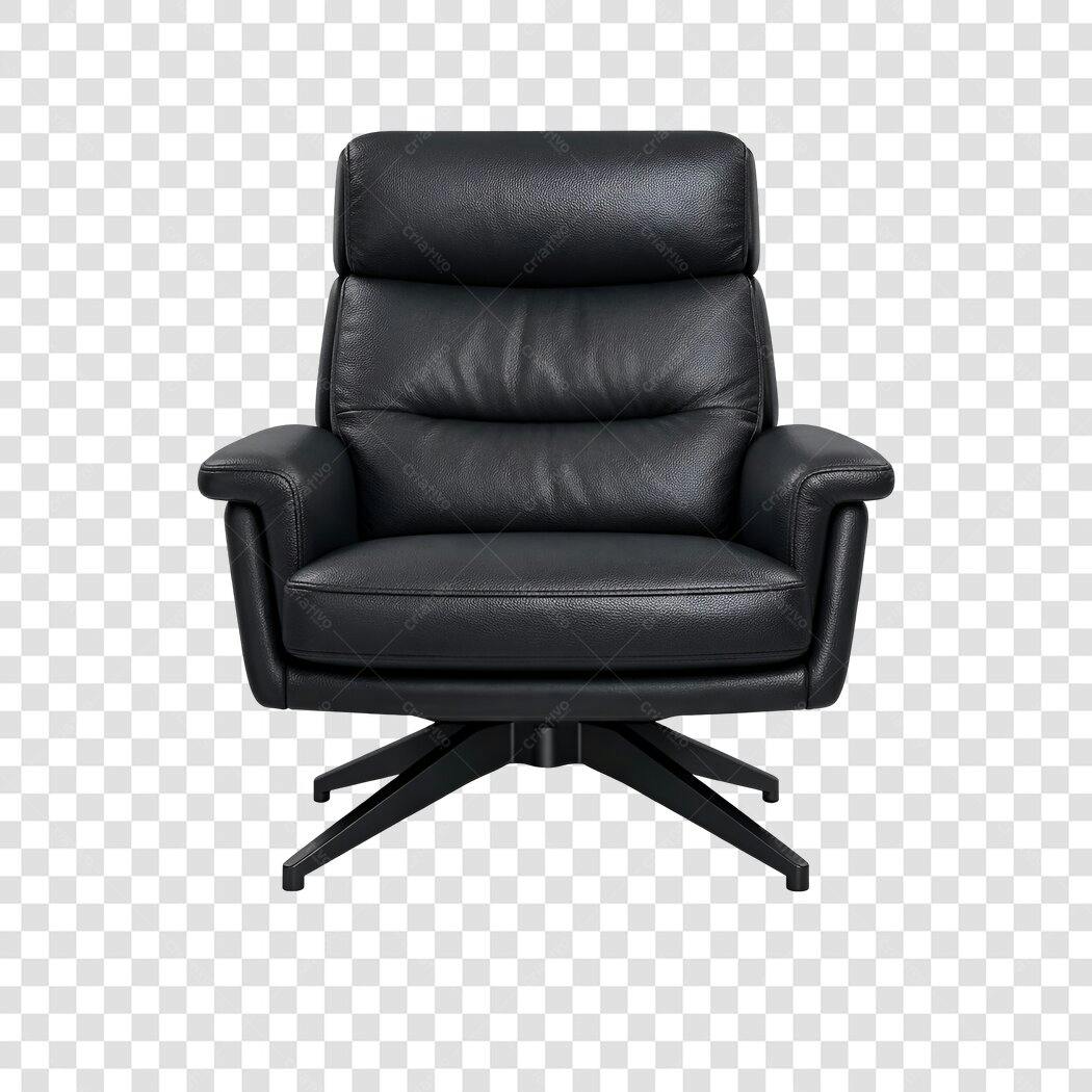 Foto Recortada Poltrona Escritório Preta PNG Fundo Transparente