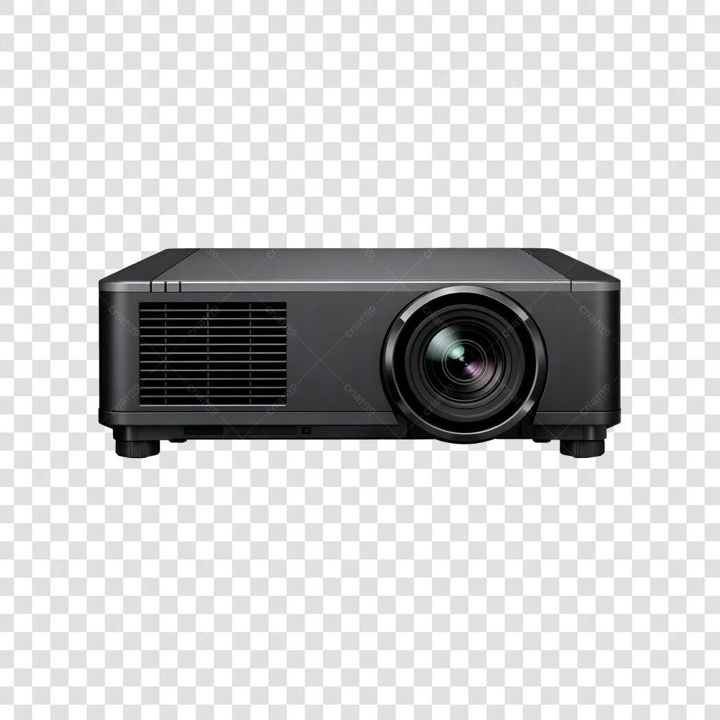 Foto Recortada Projetor Multimídia Preto PNG Fundo Transparente