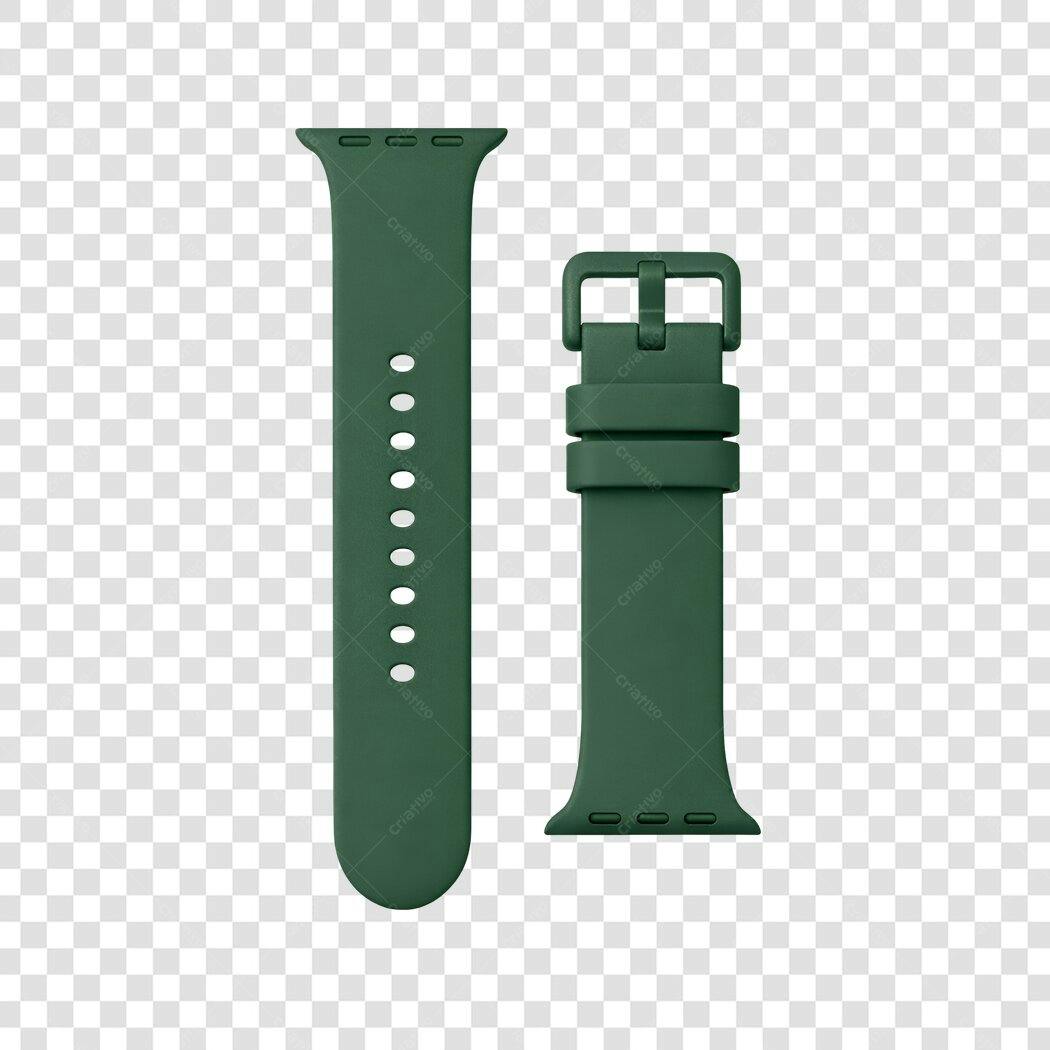 Foto Recortada Pulseira Smartwatch Verde Escuro PNG Fundo Transparente