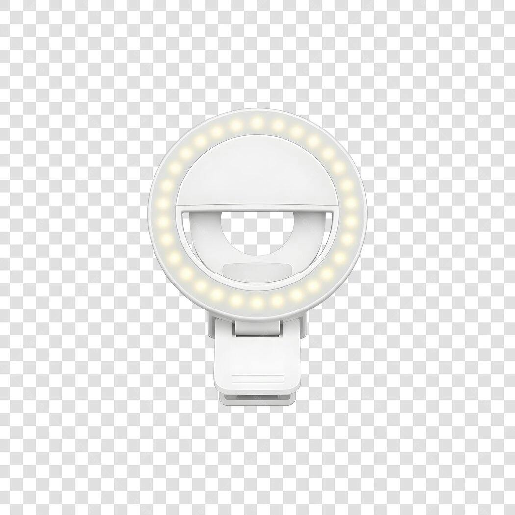 Foto Recortada Ring Light Selfie Iluminação PNG Fundo Transparente