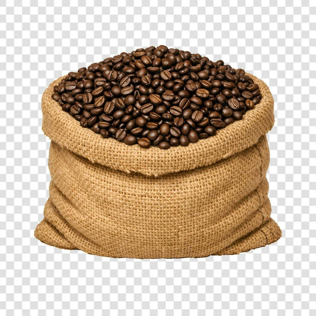 Foto Recortada Saco Grãos Café Torrado PNG Fundo Transparente