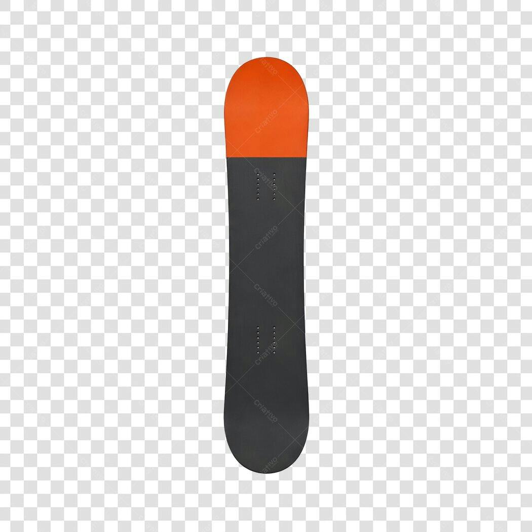 Foto Recortada Snowboard Laranja e Cinza PNG Fundo Transparente