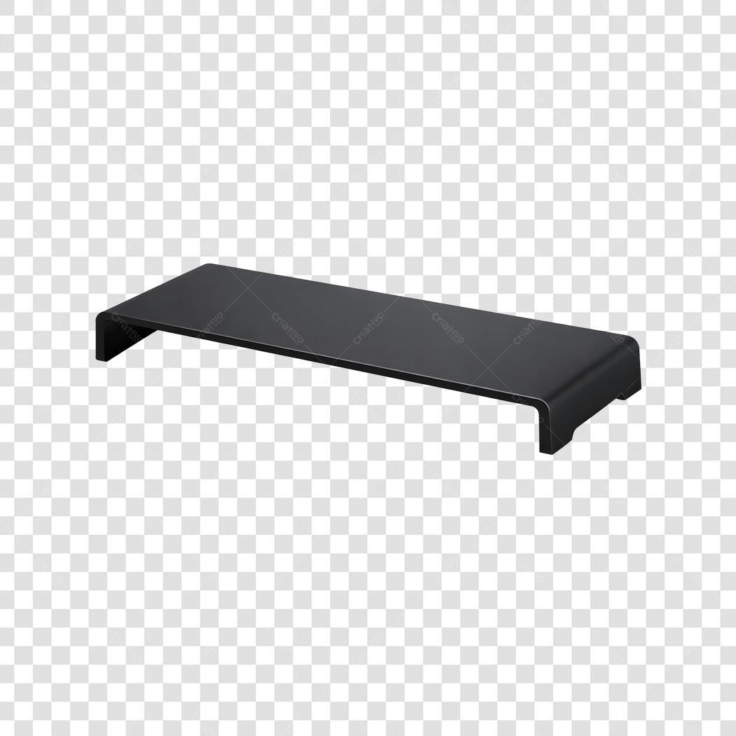 Foto Recortada Suporte Monitor Mesa Preto PNG Fundo Transparente