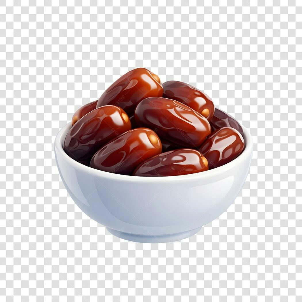 Foto Recortada Tâmaras Tigela Branca PNG Fundo Transparente