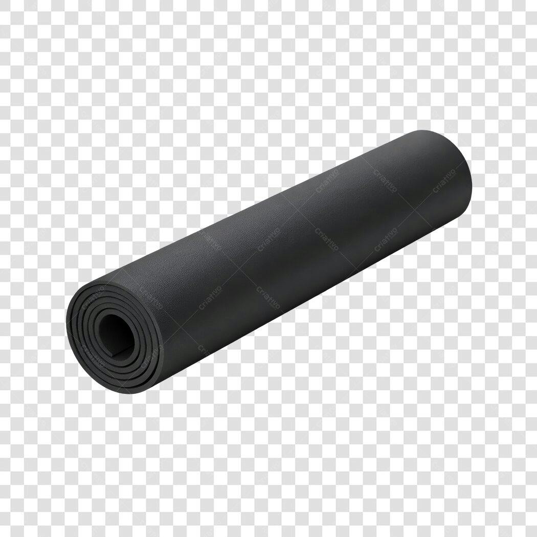 Foto Recortada Tapete Yoga Pilates Preto PNG Fundo Transparente