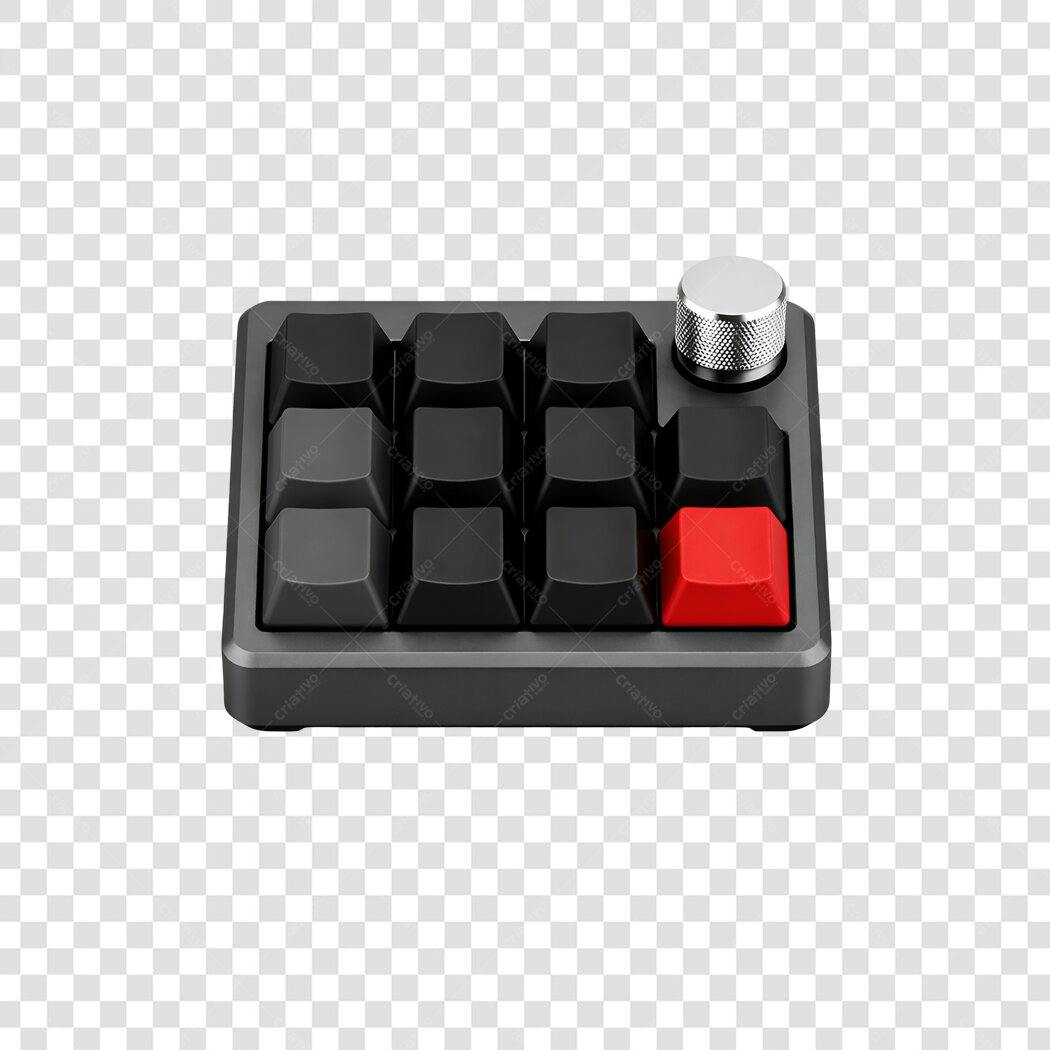 Foto Recortada Teclado Numérico Mecânico Preto Vermelho PNG Fundo Transparente