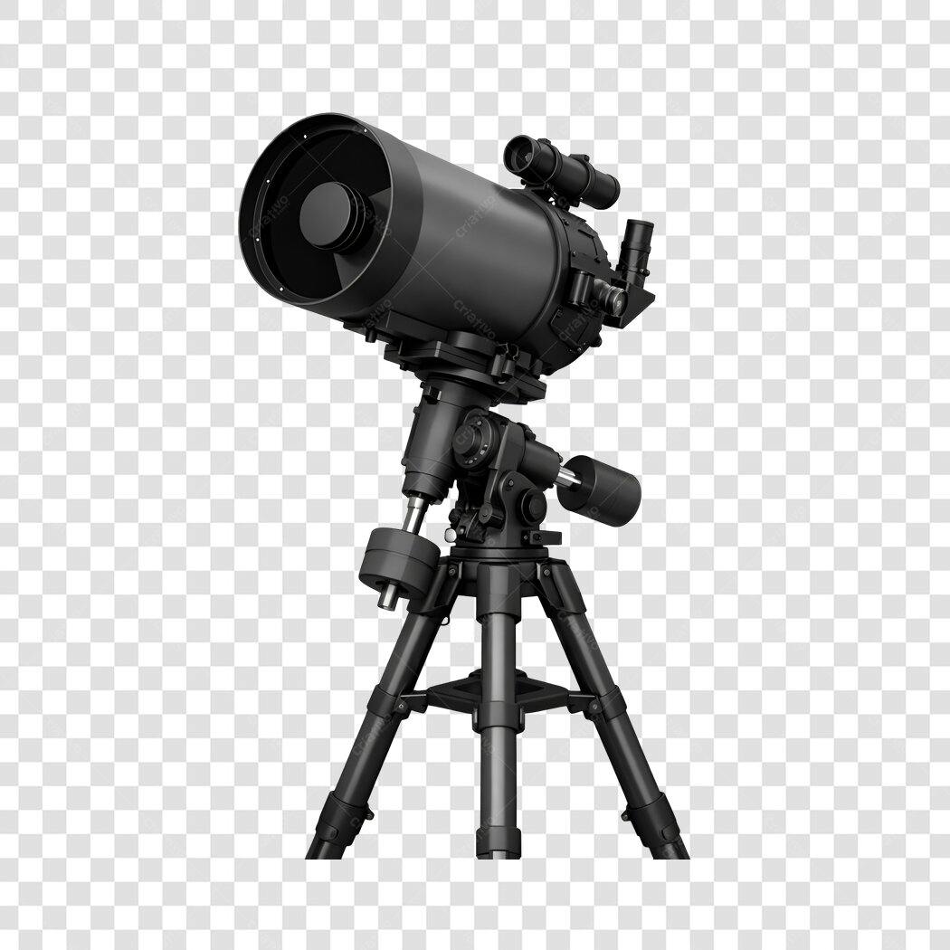 Foto Recortada Telescópio Astronômico Preto PNG Fundo Transparente