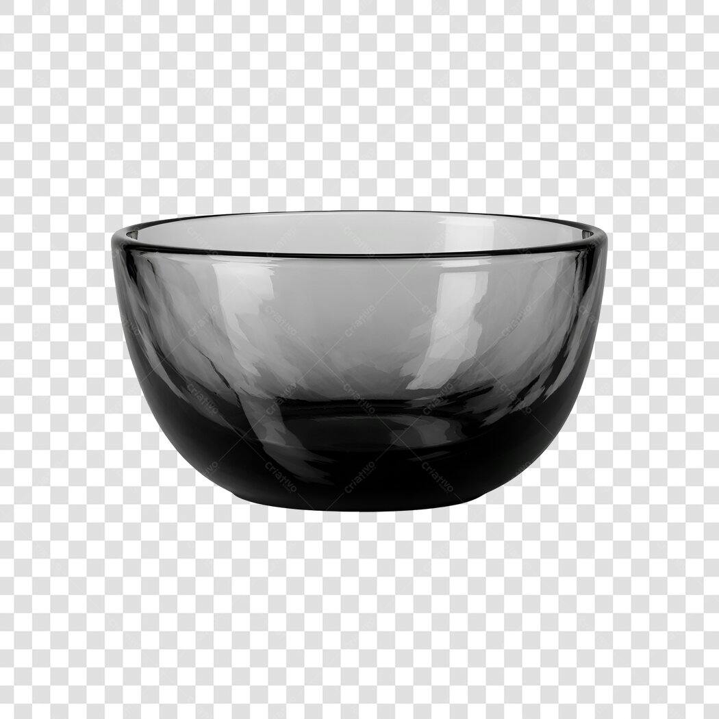 Foto Recortada Tigela Vidro Preta Transparente PNG Fundo Transparente