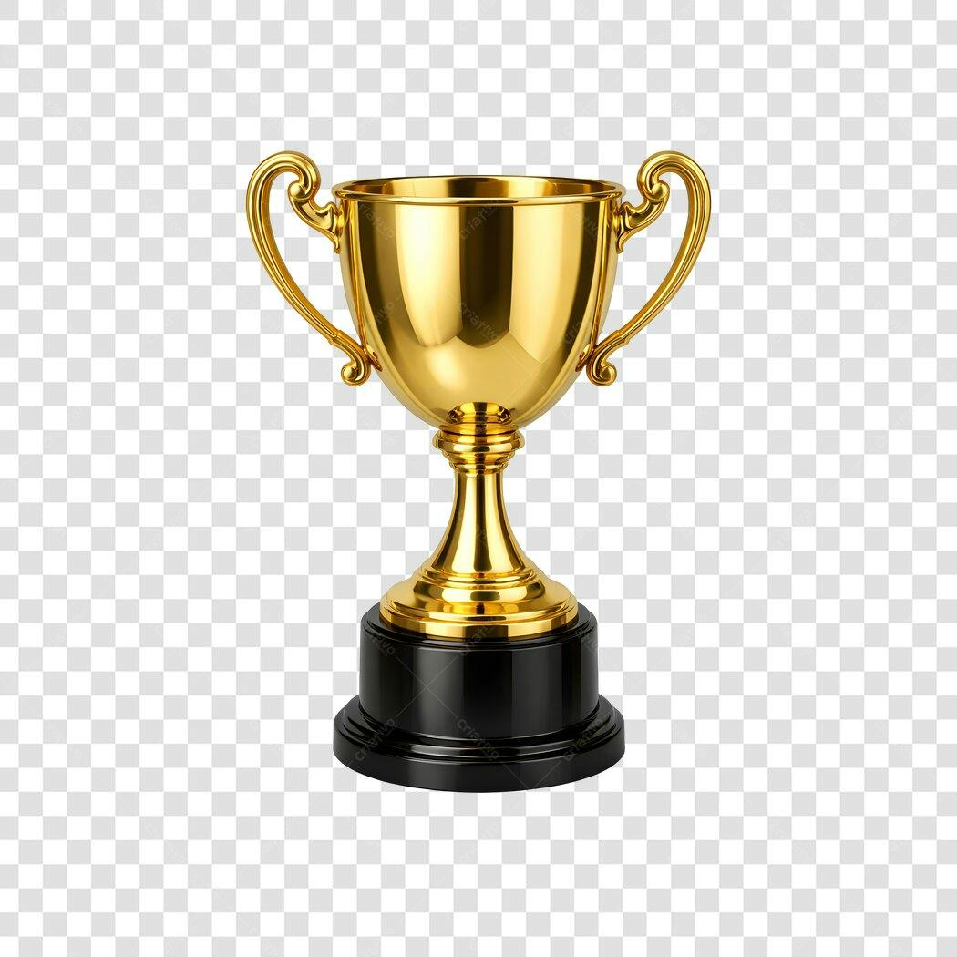 Foto Recortada Troféu Dourado Premiação PNG Fundo Transparente