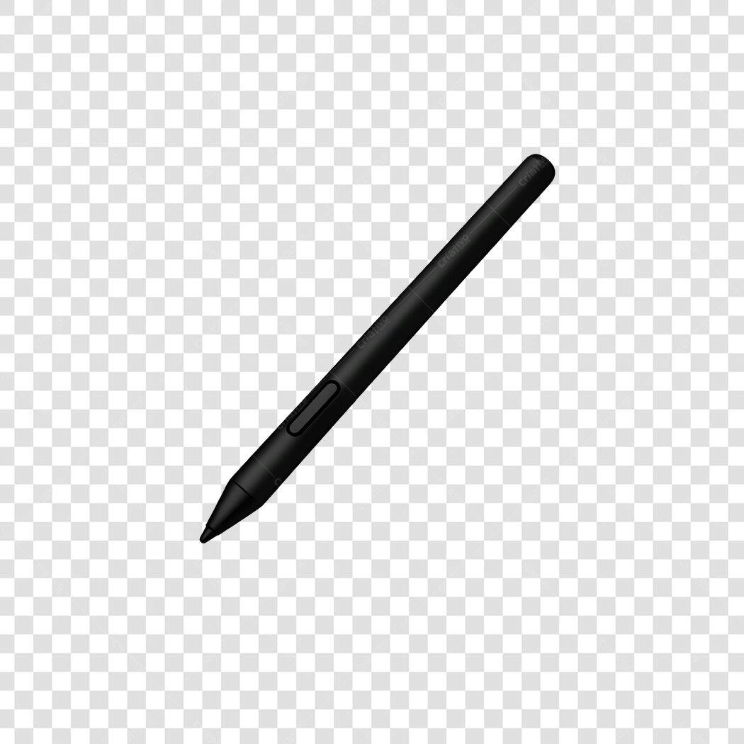 Ícone Caneta Stylus Digital Preta PNG Fundo Transparente
