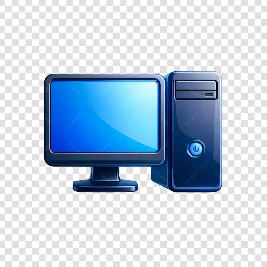 Ícone Computador Desktop Monitor CPU PNG Fundo Transparente