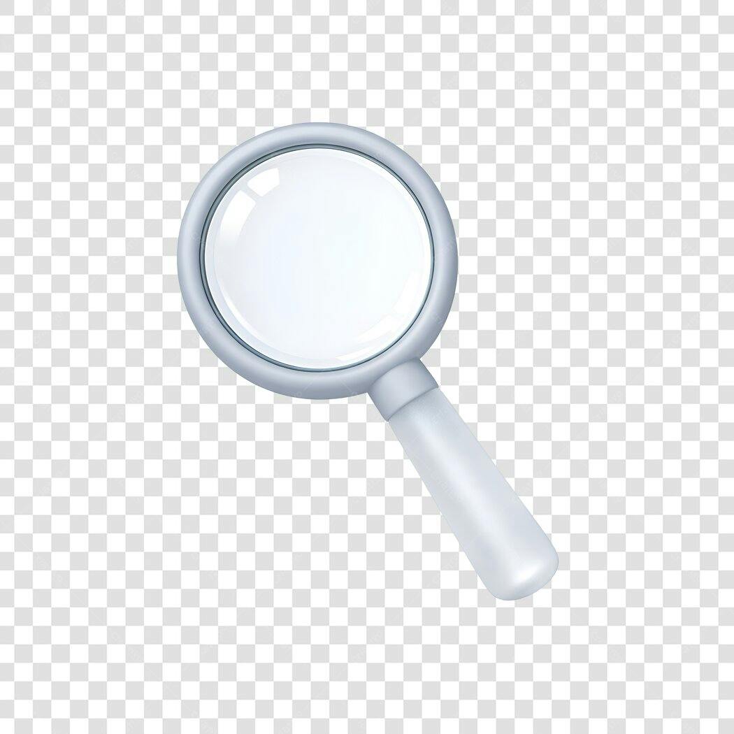 Ícone Lupa Busca Cinza 3D PNG Fundo Transparente