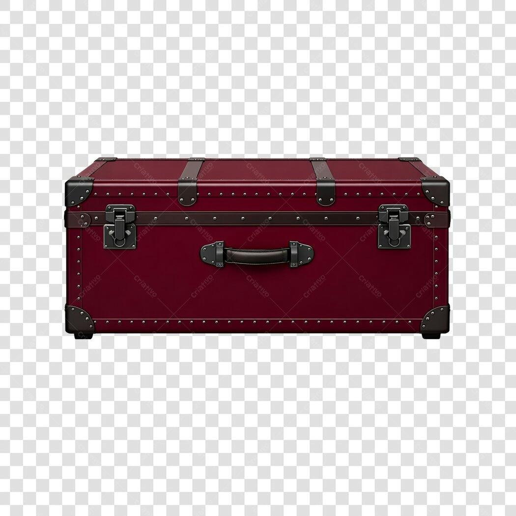 Ilustração Baú Vintage Vermelho Viagem PNG Fundo Transparente