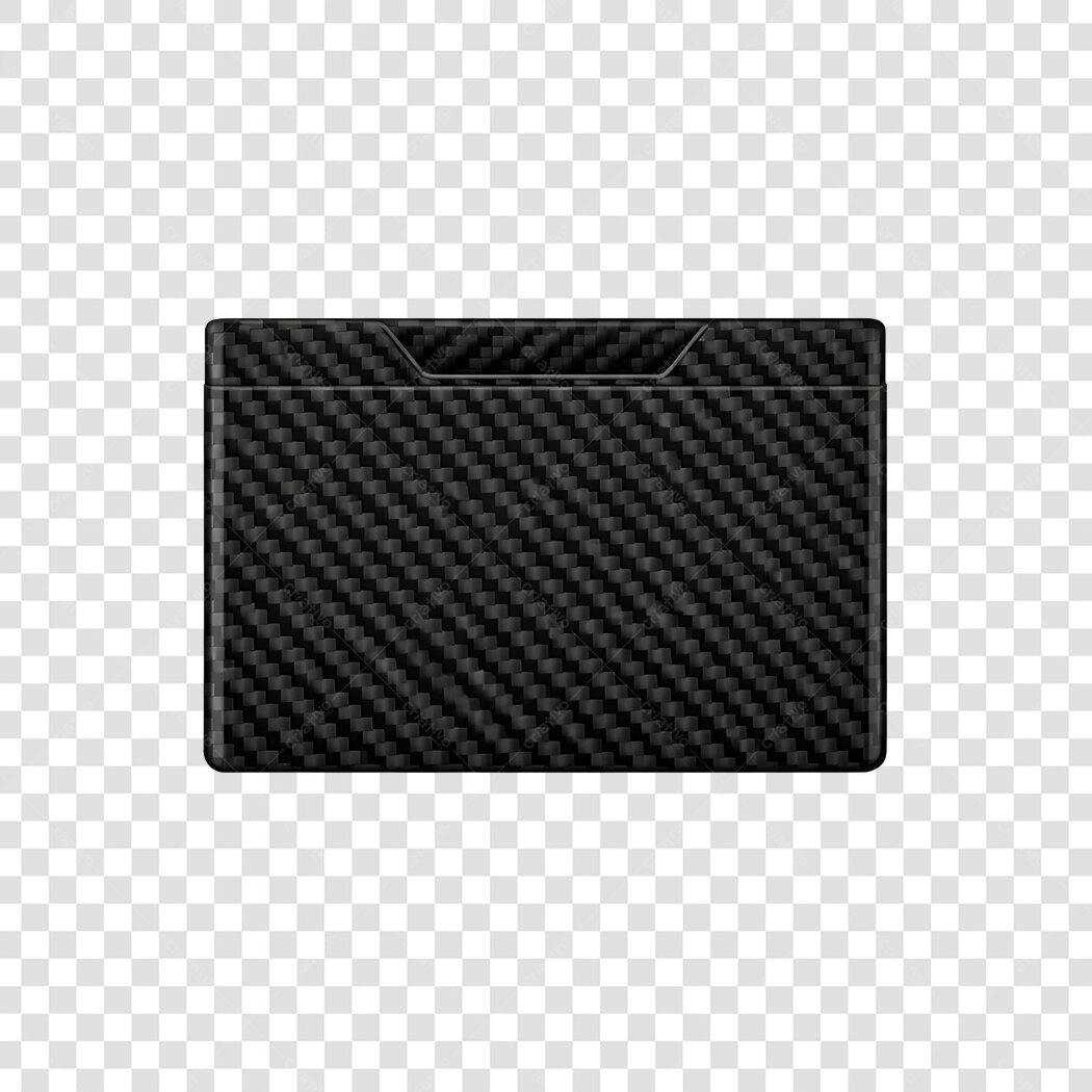 Ilustração Carteira Fibra Carbono Preta PNG Fundo Transparente