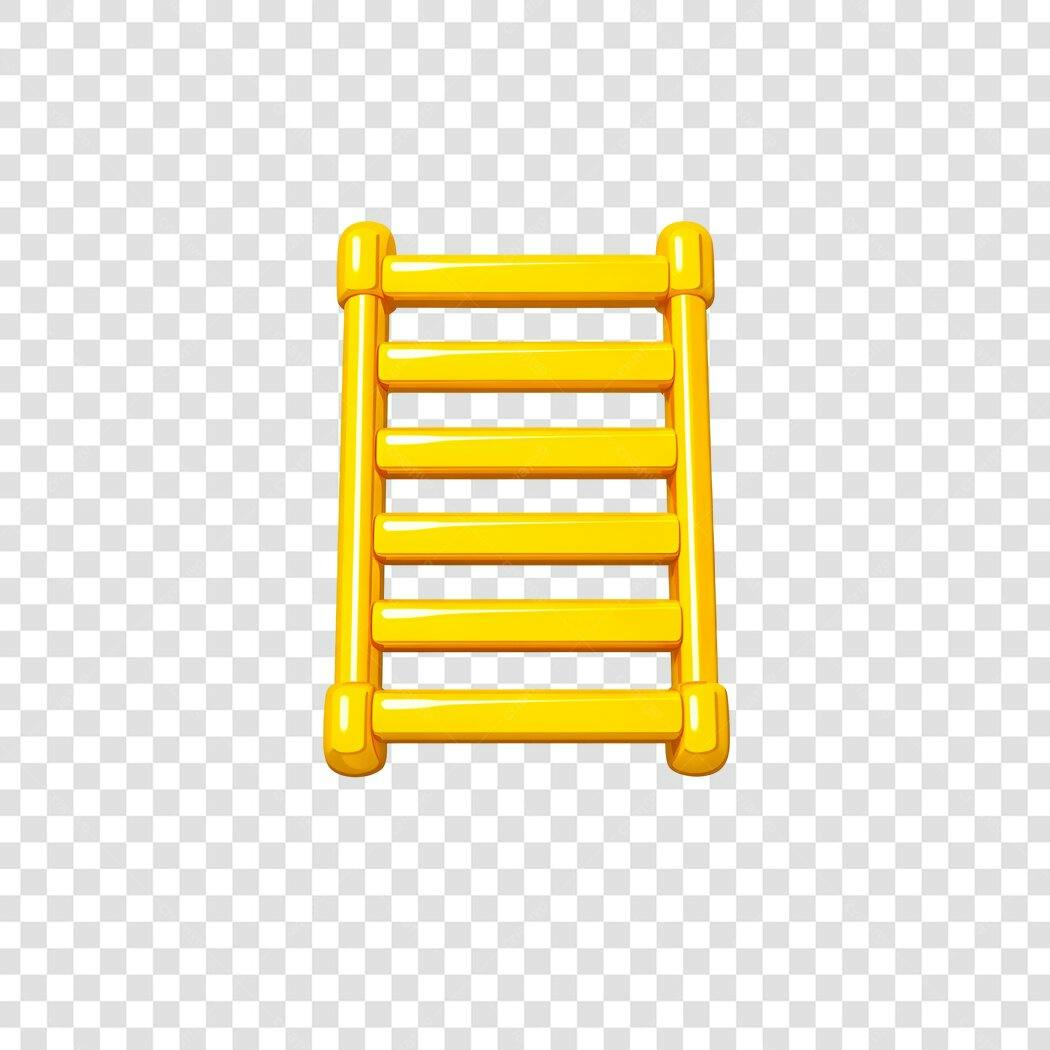 Ilustração Escada Amarela 3D PNG Fundo Transparente