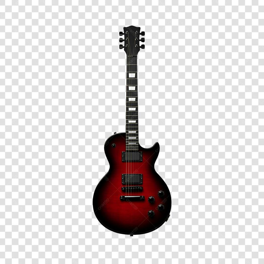 Ilustração Guitarra Elétrica Vermelha Instrumento Musical PNG Fundo Transparente