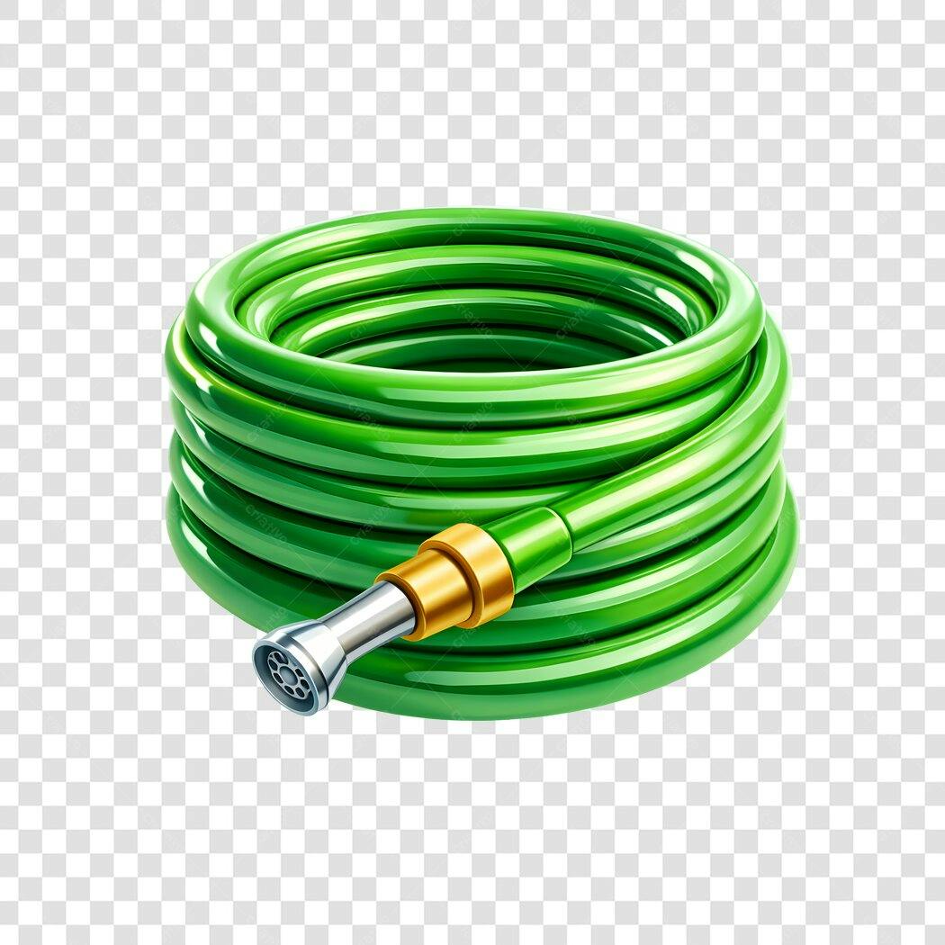 Ilustração Mangueira Jardim Verde Enrolada PNG Fundo Transparente