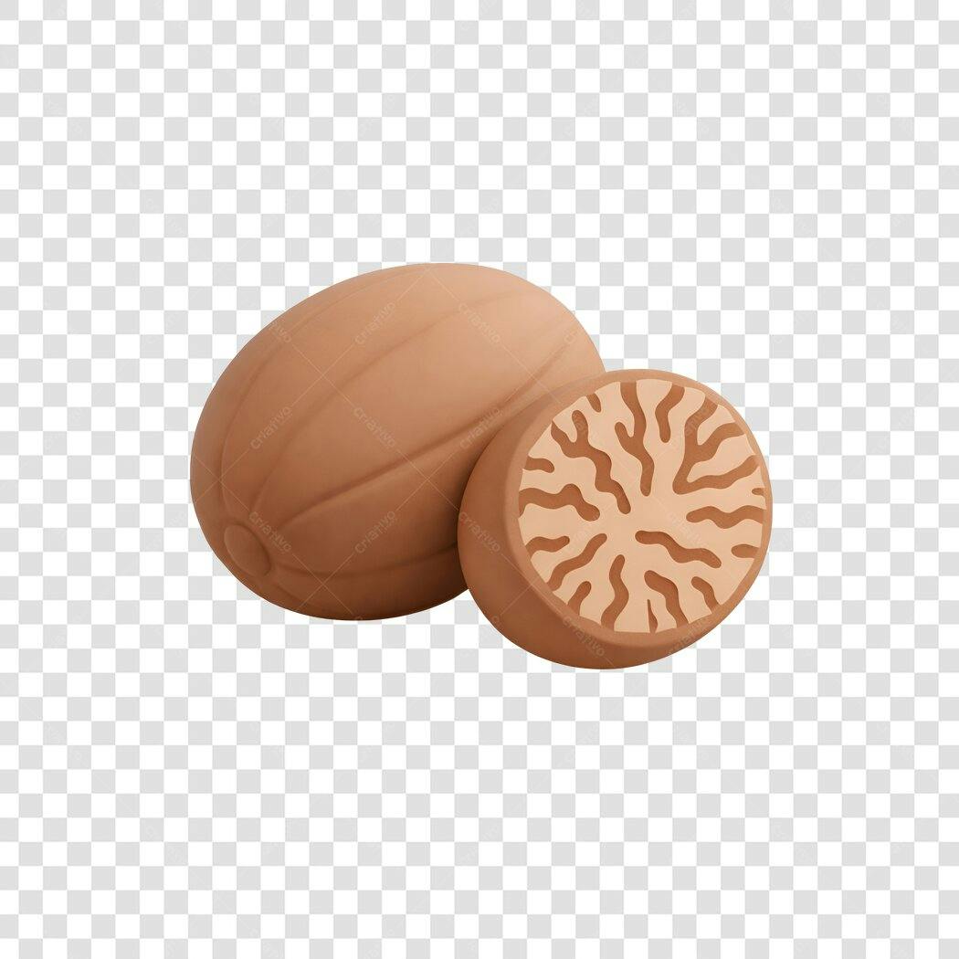 Ilustração Noz-moscada Tempero Culinário PNG Fundo Transparente