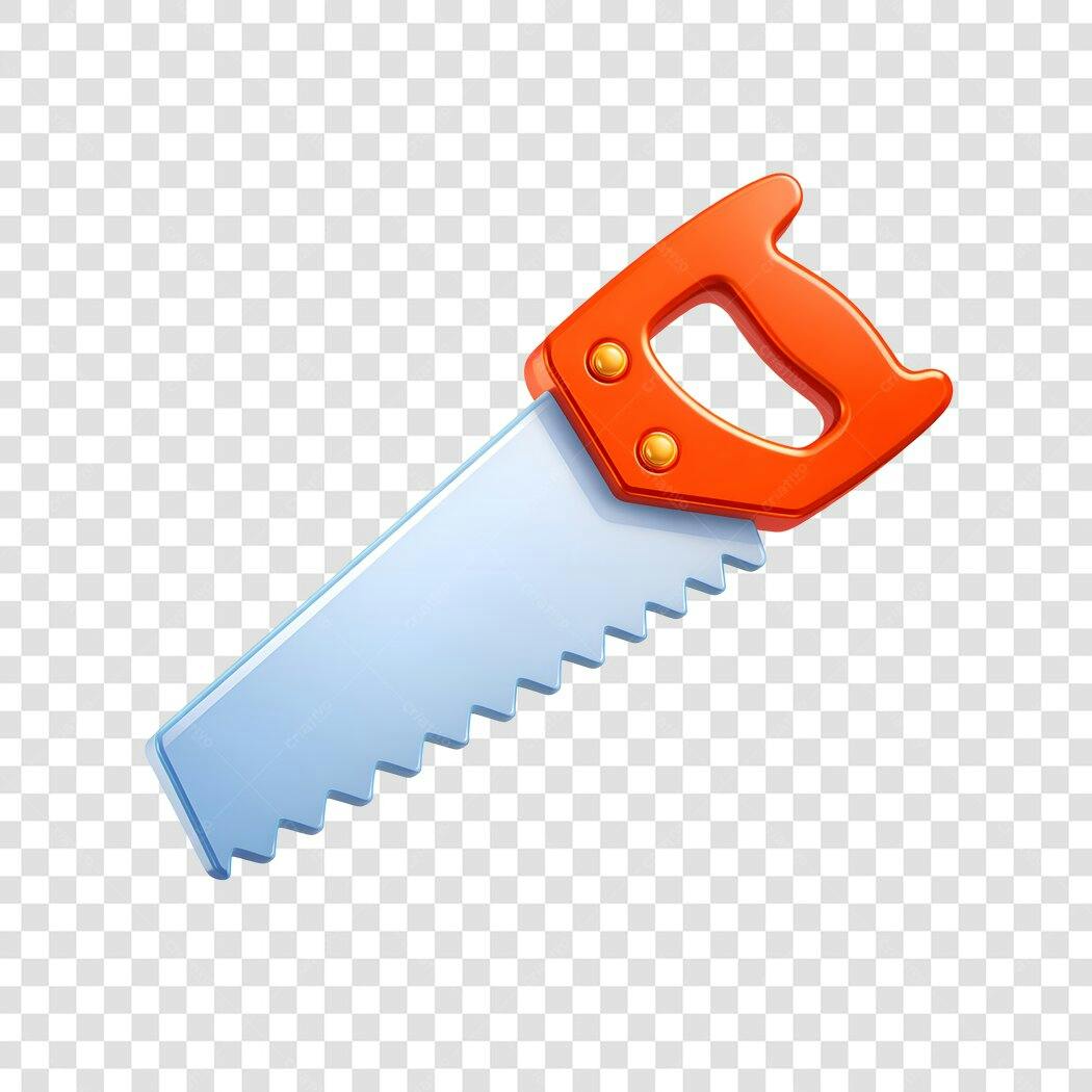 Ilustração Serrote Laranja Ferramenta PNG Fundo Transparente