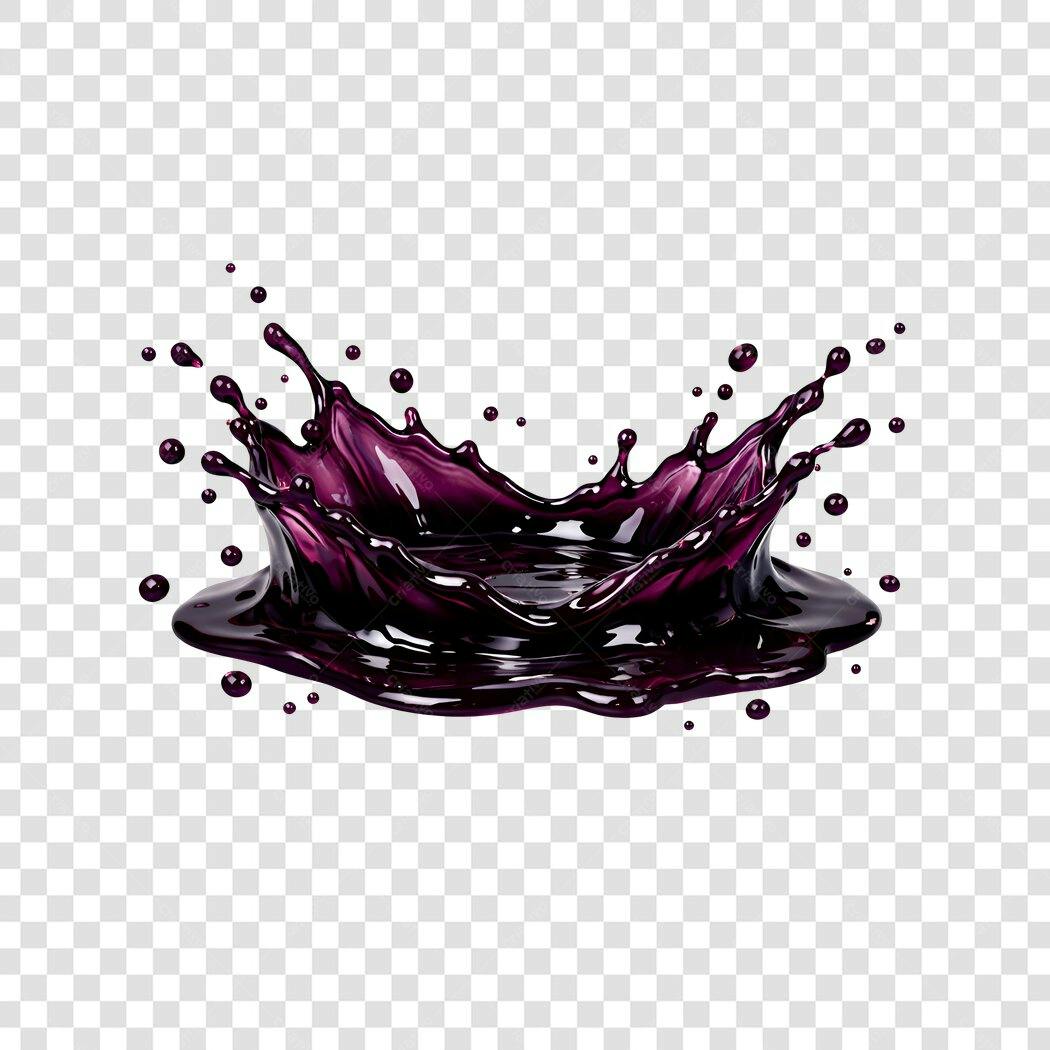 Ilustração Splash Líquido Roxo Escuro PNG Fundo Transparente