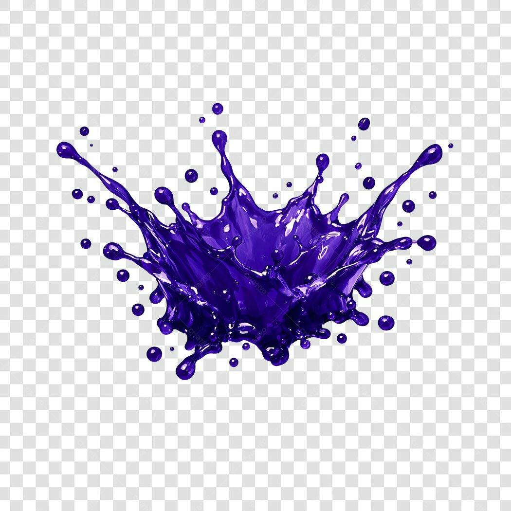 Ilustração Splash Líquido Roxo Vibrante PNG Fundo Transparente
