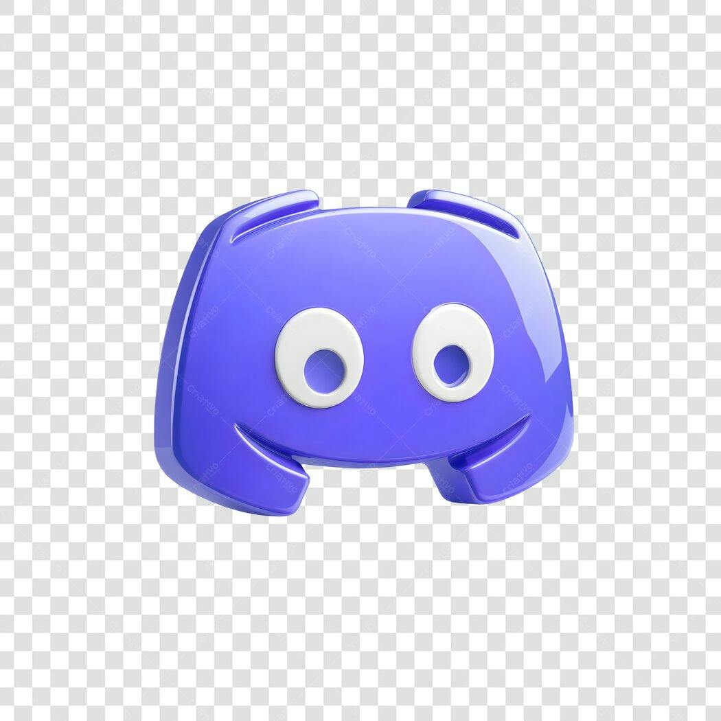 Logo Discord 3D Roxo Brilhante PNG Fundo Transparente