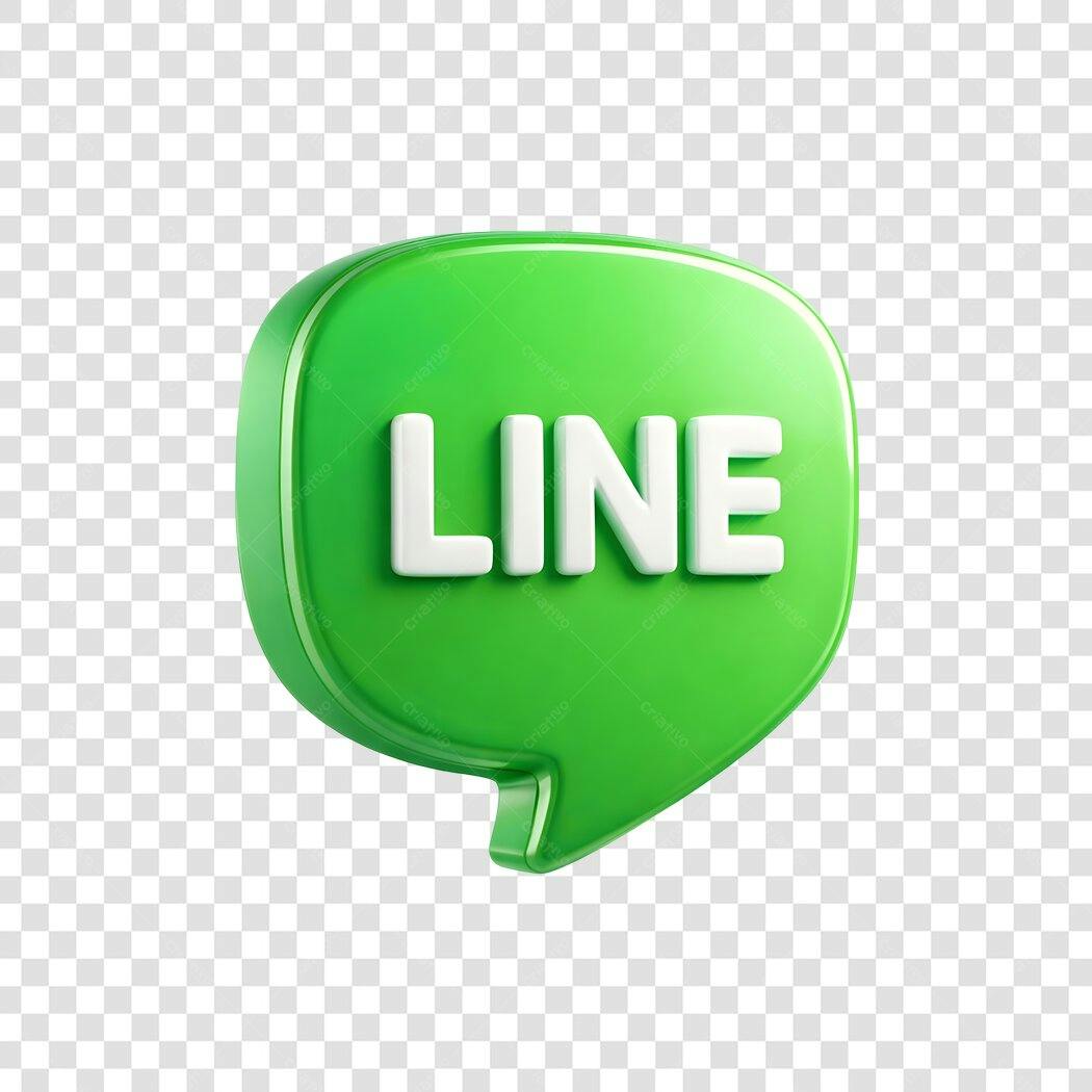 Logo Line 3D Ícone Verde PNG Fundo Transparente