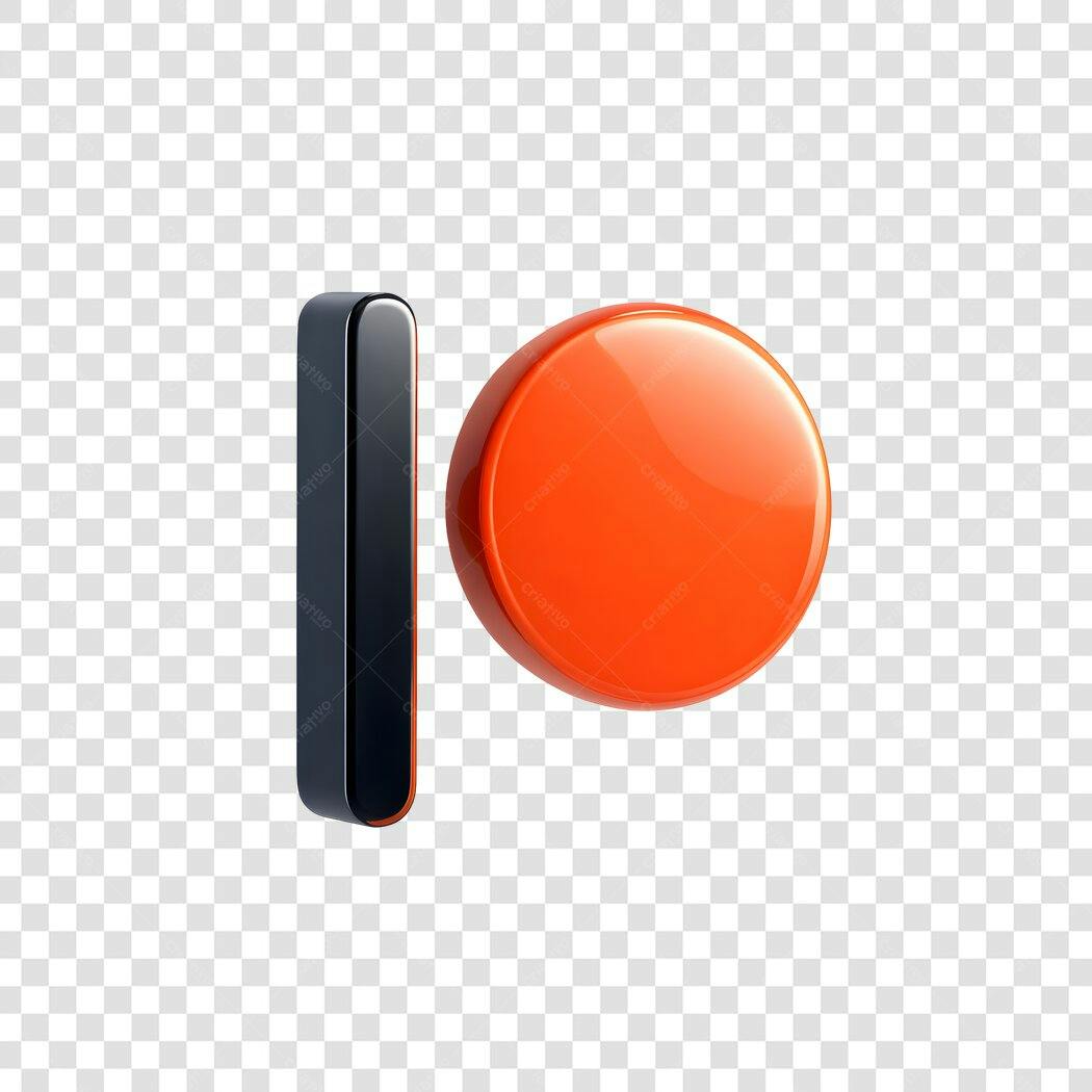 Logo Patreon 3D Ícone Laranja e Preto PNG Fundo Transparente