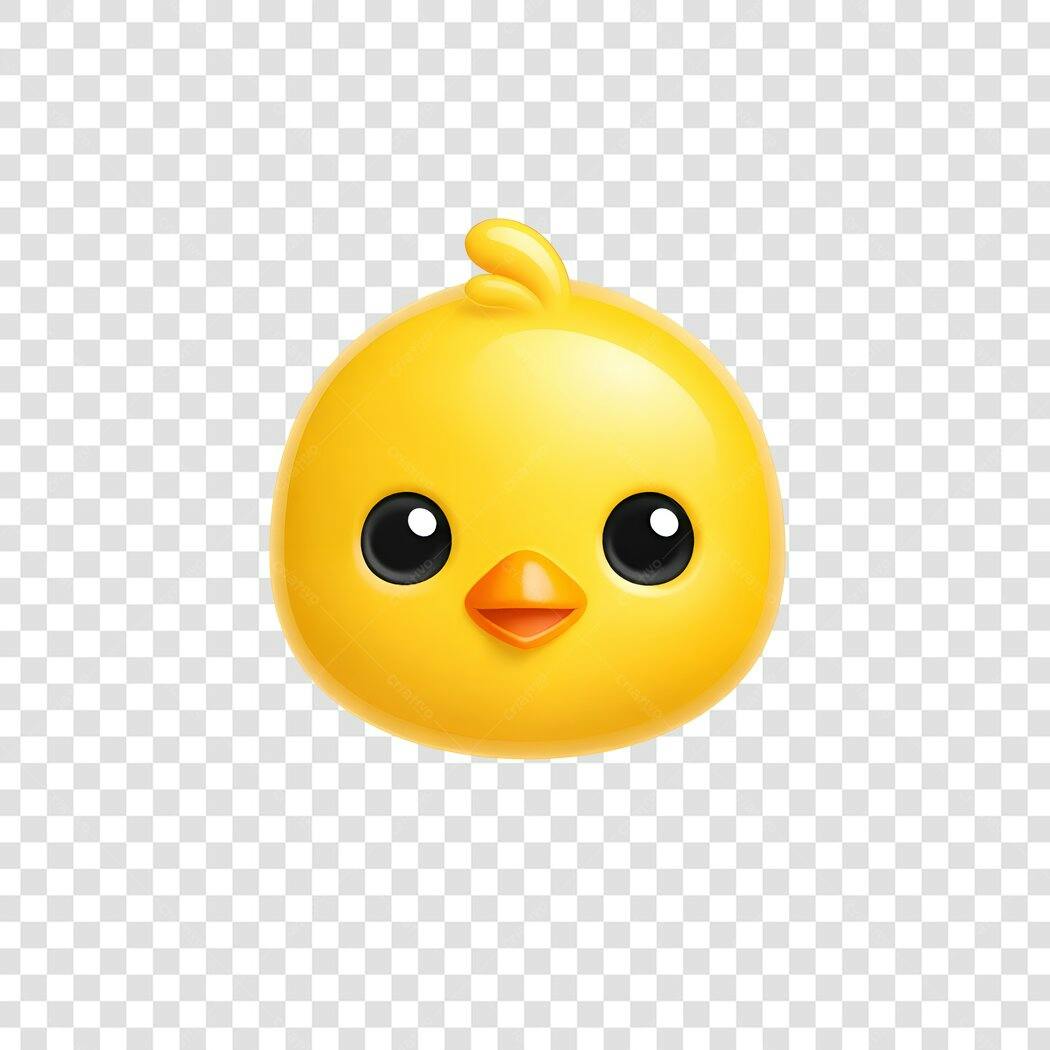 Personagem Ilustrado Pintinho Amarelo Fofo PNG Fundo Transparente