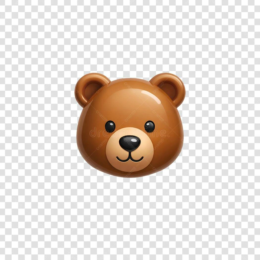 Personagem Ilustrado Urso Marrom Fofo PNG Fundo Transparente