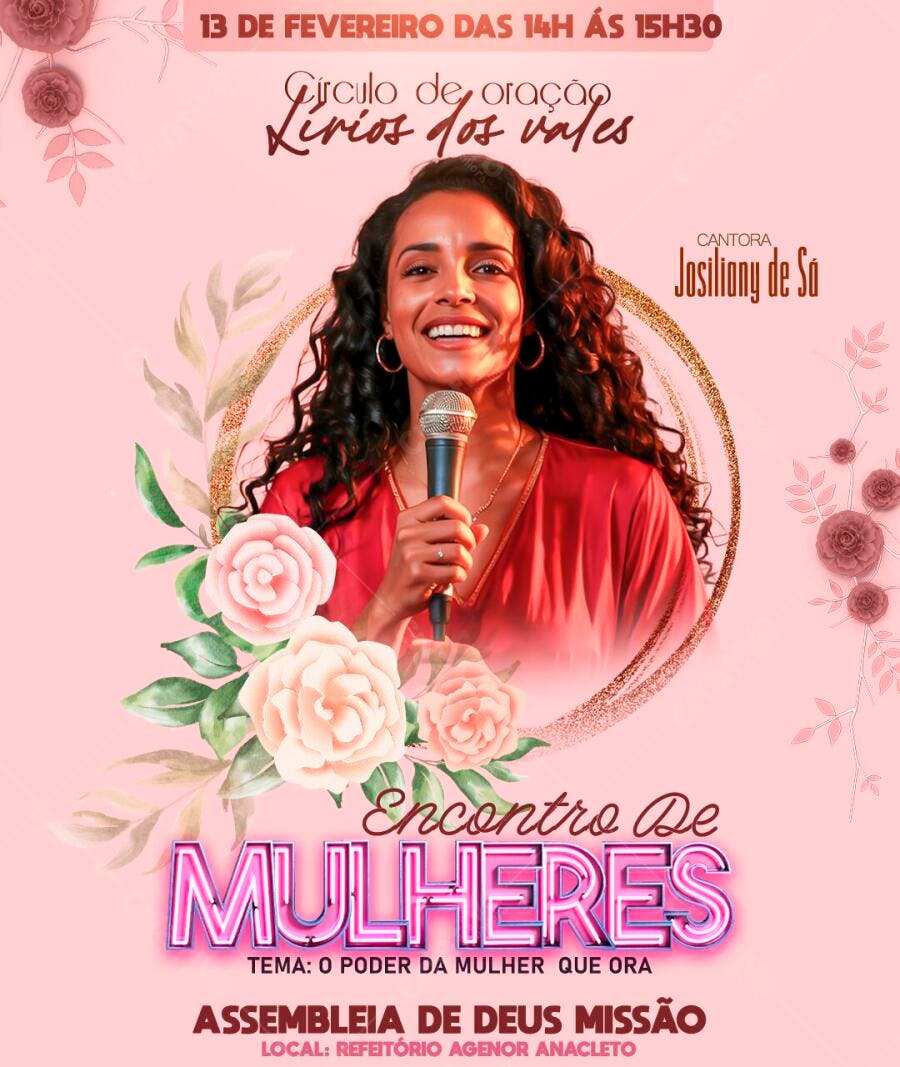 Post Instagram Encontro de Mulheres Igreja PSD Editável