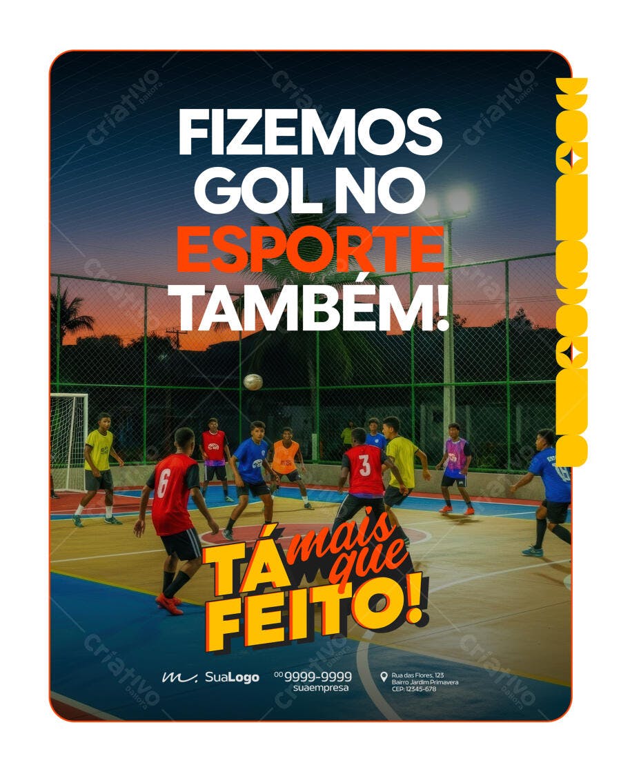 Post Instagram Esporte Futsal PSD Editável
