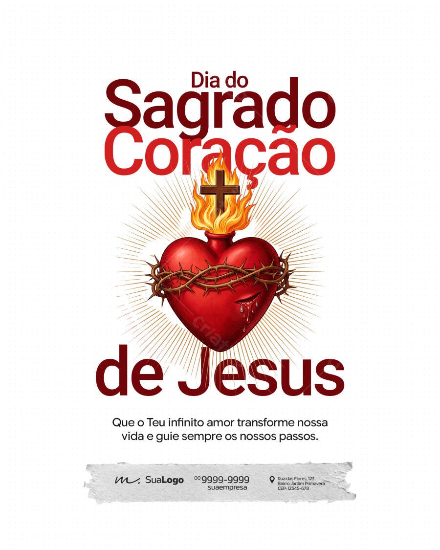 Post Sagrado Coração de Jesus PSD Editável