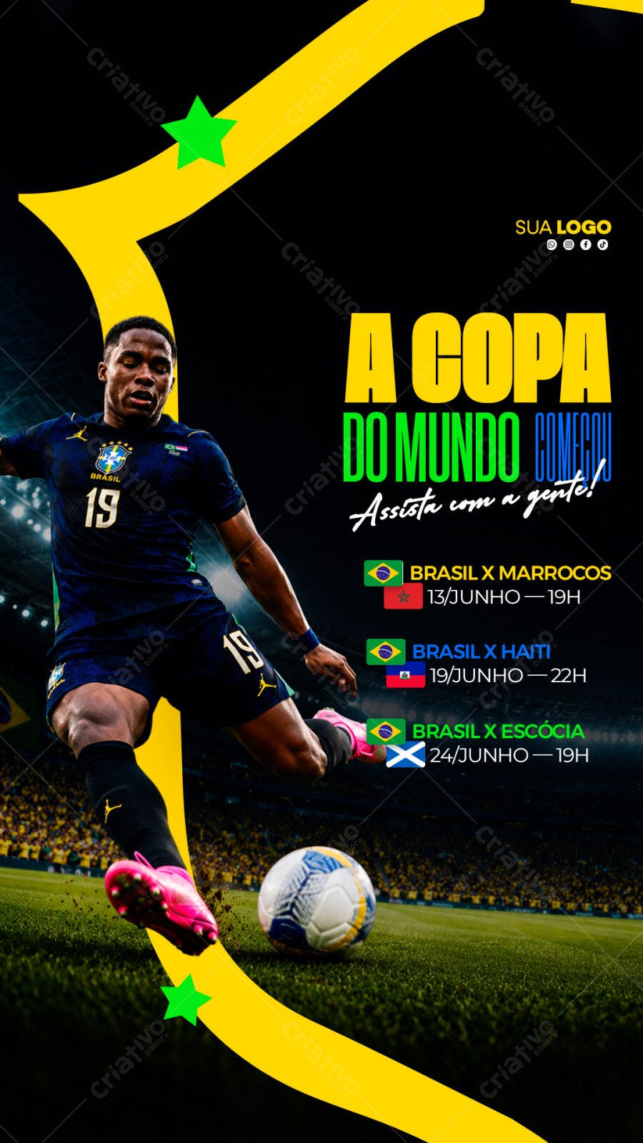 Story Copa do Mundo Futebol Junho PSD Editável