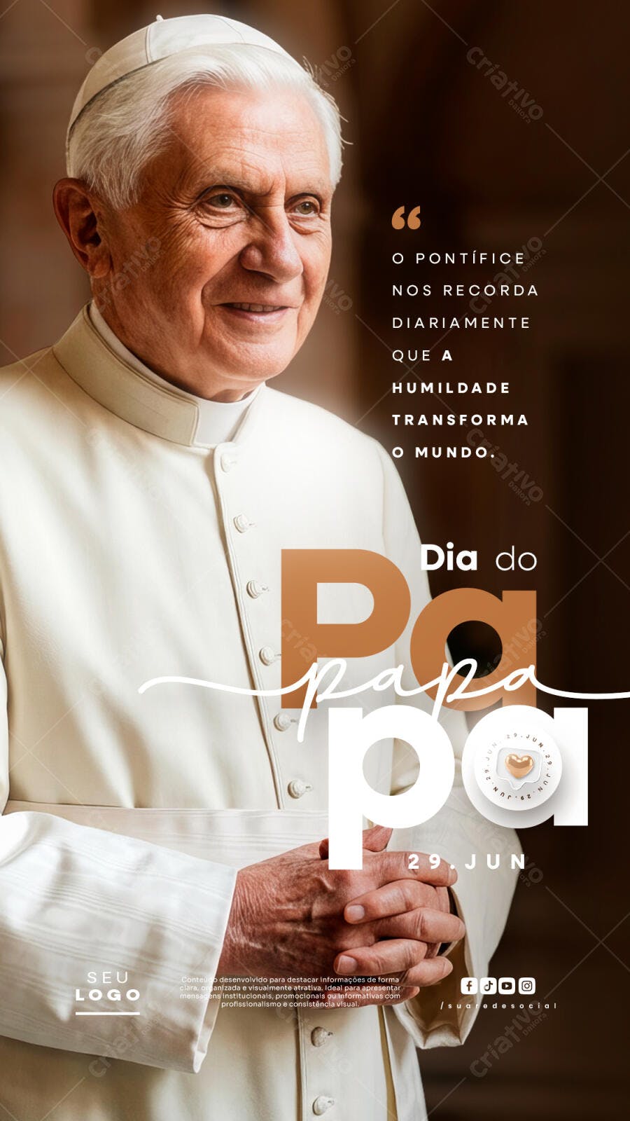 Story Dia do Papa 29 Junho Religioso PSD Editável